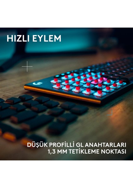 Logıtech G915 x Lıghtspeed Düşük Profilli Kablosuz Ingilizce Oyun Klavyesi - Siyah modelleri