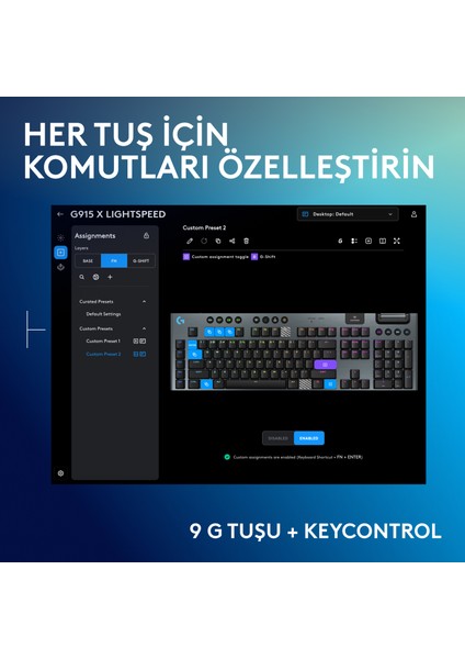 Logıtech G915 x Lıghtspeed Düşük Profilli Kablosuz Ingilizce Oyun Klavyesi - Siyah fırsatları