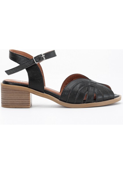 Kadın Hakiki Deri Bilekten Bağlı Sandalet - Siyah modelleri