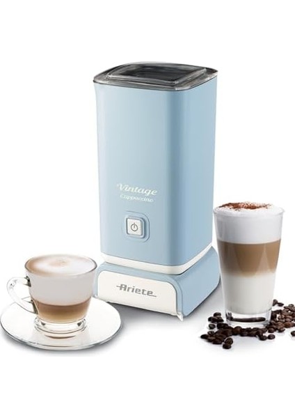 Vintage Cappucino 2878, Retro Elektrikli Süt Köpürtücü, Cappuccino ve Sıcak Çikolata Için, 2 Dakikada Cappuccino Için Süt Köpüğü, 250 ml Kapasite, 500 W, Mavi fiyatları