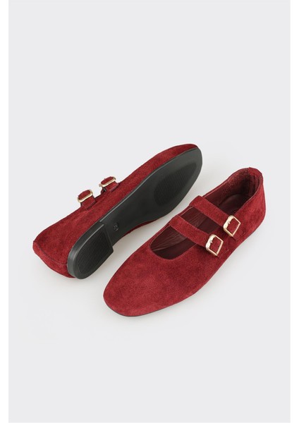 Bordo Deri Kadın Günlük Ayakkabı modelleri