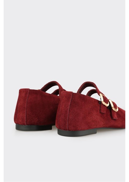 Bordo Deri Kadın Günlük Ayakkabı indirimleri