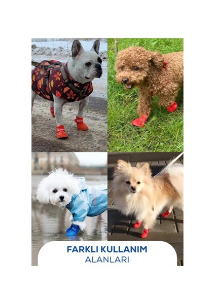 Kedi ve Köpek Pati Ayakkabısı – Silikon Kaymaz Tabanlı, Cırt Cırtlı, Çok Renkli & Farklı Beden Seçenekleri (Stoktan Gönderim) fiyatları