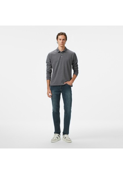 Erkek Gri Classic Fit Uzun Kollu Polo Yaka T-Shirt K57042T.00E