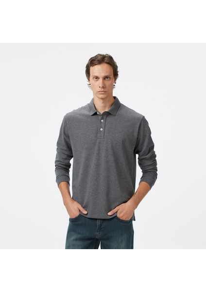 Erkek Gri Classic Fit Uzun Kollu Polo Yaka T-Shirt K57042T.00E modelleri