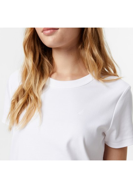 Kadın Beyaz Classic Fit T-Shirt 57V700T.1BW