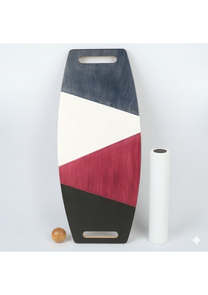Renkli Denge Tahtası Balance Roller Board Çift Fonksiyonlu Sörf Eğitim Tahtası Kaykay Eğitim Tahtası 73 x 31 CM