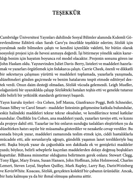 Cambridge Sosyoloji Sözlüğü (Ciltli) - Bryan S. Turner modelleri