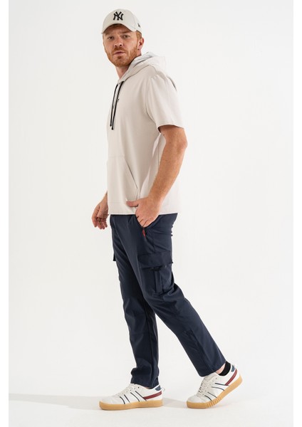 Erkek Lacivert Standart Kesim 5 Cepli Nefes Alan Likralı Outdoor Kargo Pantolon indirimleri