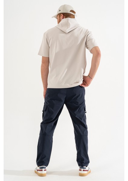 Erkek Lacivert Standart Kesim 5 Cepli Nefes Alan Likralı Outdoor Kargo Pantolon