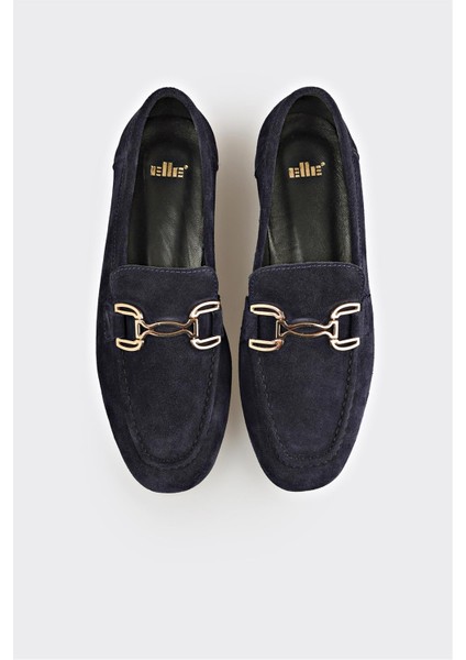 Lacivert Deri Kadın Loafer fırsatları