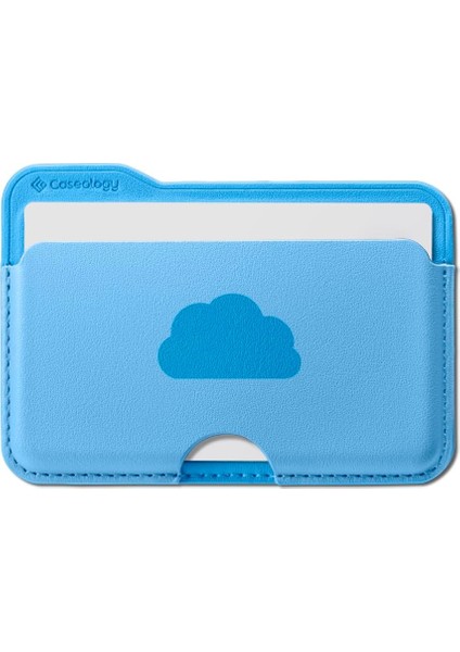 Caseology iPhone Için Magsafe Özellikli 3 Kartlı Manyetik Cüzdan Folder Pop Sky Blue Cloud - AFA07499