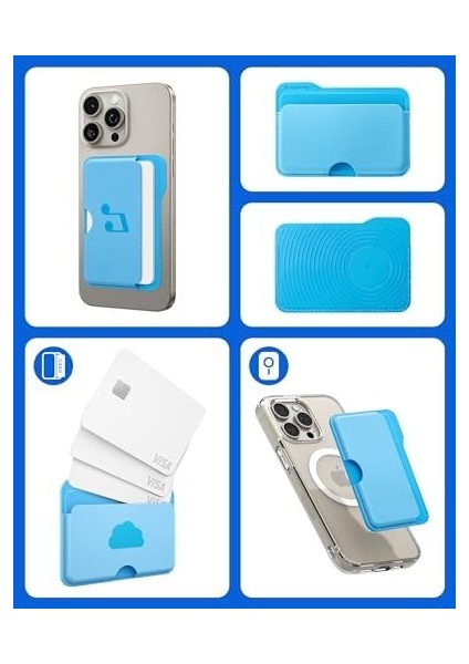 Caseology iPhone Için Magsafe Özellikli 3 Kartlı Manyetik Cüzdan Folder Pop Sky Blue Cloud - AFA07499 fiyatları