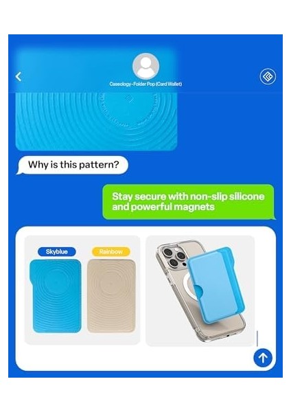 Caseology iPhone Için Magsafe Özellikli 3 Kartlı Manyetik Cüzdan Folder Pop Sky Blue Cloud - AFA07499 modelleri