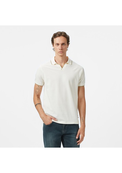 Erkek Krem Classic Fit Polo Yaka T-Shirt K55346T.1MA