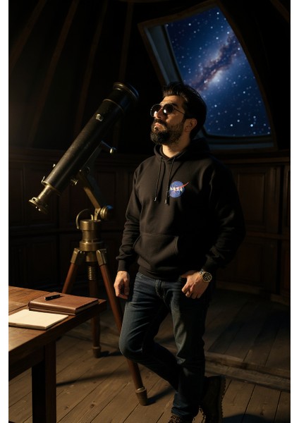 Siyah Kapşonlu Ön Baskılı Oversize Erkek Sweatshirt fiyatları