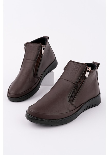 Feniks Hakiki Deri Çift Fermuarlı Kadın Bot fiyatları