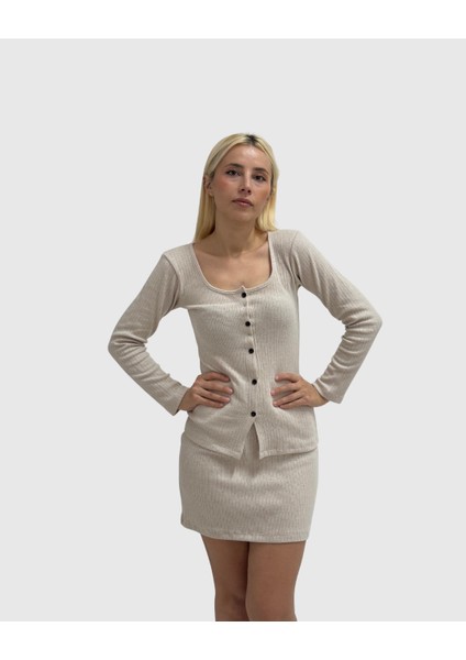 Kadınlar Için Basic Bluz - Etek Takım