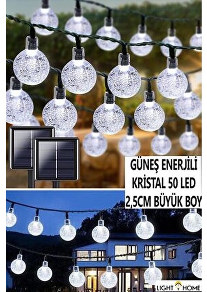 50 Ledli Kristal Beyaz 7m LED Yılbaşı Çam Ağaç Süsü 50 LED Kristal Beyaz Renk Süs Paketi