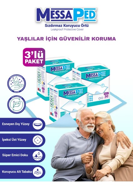 Yatak Koruyucu Örtü 60X90 cm 90'lı Çiş Pedi Kedi-Köpek-Bebek-Yetişkin Hasta Altı Bezi-Gece Gündüz