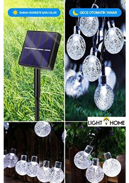 50 Ledli Kristal Beyaz 7m LED Yılbaşı Çam Ağaç Süsü 50 LED Kristal Beyaz Renk Süs Paketi