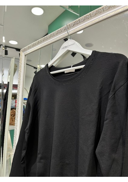 Reyyan Anne Penyesi Yakası Taşlı - Siyah - 3xl fiyatları