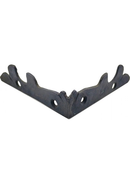 Antika Tarz Dekoratif Pirinç Lale Köşe Gönye - Yan, 105X105 Mm, Oksit