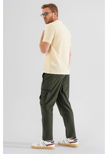 Erkek Haki Likralı Ince Kumaş 6 Cepli Outdoor Taktik Kargo Pantolon indirimleri