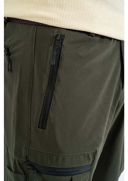 Erkek Haki Likralı Ince Kumaş 6 Cepli Outdoor Taktik Kargo Pantolon