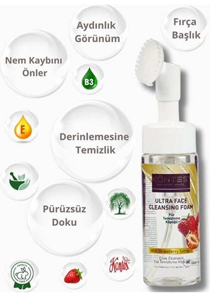 Kontes Yüz Yıkama Köpüğü Ultra Face Cleansıng Foam Yüz Temizleme Köpüğü Çilek Ekstraktlı fiyatları