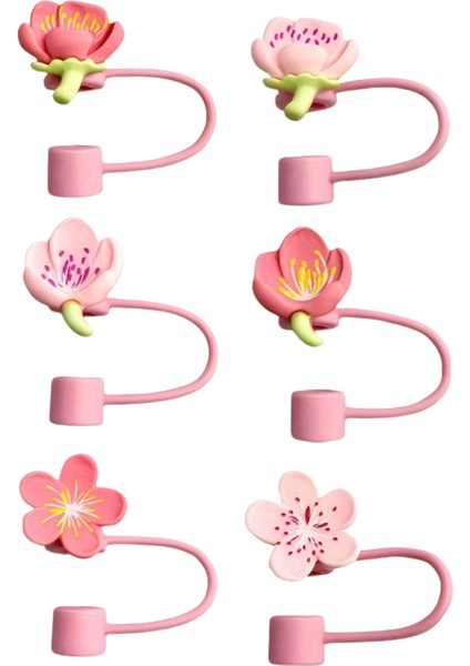Termos Çiçekli Pipet Koruyucu 2 Adet Çiçek Pipet Koruyucu Silikon Pipet Kılıfı Pipet Tıpası modelleri