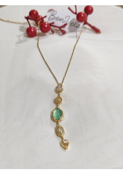 Yeşil Taşlı Y Kolye