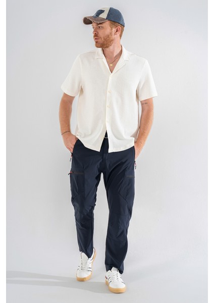 Erkek Lacivert Likralı Ince Kumaş 6 Cepli Outdoor Taktik Kargo Pantolon fiyatları