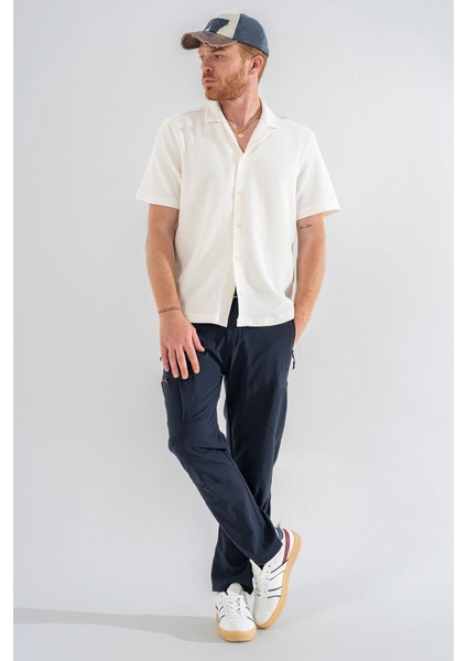 Erkek Lacivert Likralı Ince Kumaş 6 Cepli Outdoor Taktik Kargo Pantolon modelleri