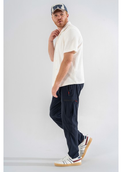 Erkek Lacivert Likralı Ince Kumaş 6 Cepli Outdoor Taktik Kargo Pantolon fırsatları