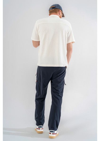 Erkek Lacivert Likralı Ince Kumaş 6 Cepli Outdoor Taktik Kargo Pantolon indirimleri