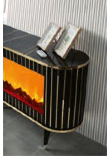 Bera Sonata - Gold Şömineli Gamze Tv Sehpası fiyatları