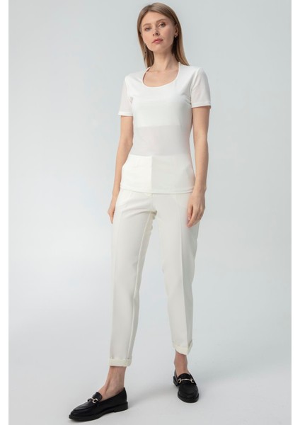 U Yaka-Kısa Kol Body