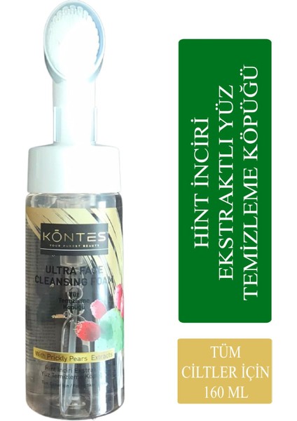 Kontes Hint Inciri Ekstraktlı Fırçalı Yüz Temizleme Köpüğü 160 ml