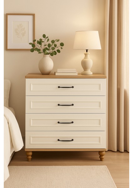 Nefes MDF Çekmeceli Şifonyer – Geniş Depolama Alanı - REHAU Kaplama Kapaklar | Ağaç Ayaklar