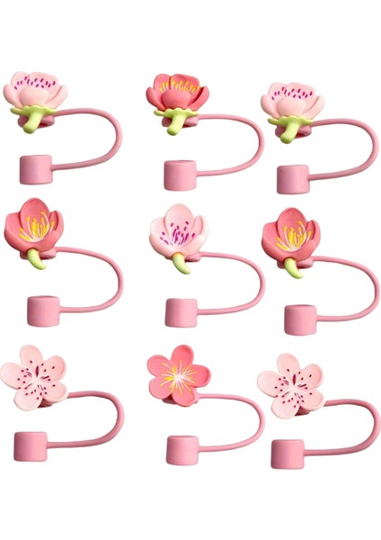 Termos Çiçekli Pipet Koruyucu 2 Adet Çiçek Pipet Koruyucu Silikon Pipet Kılıfı Pipet Tıpası fırsatları