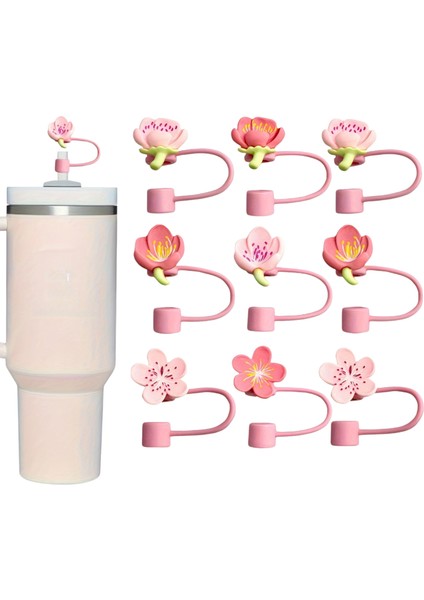 Termos Çiçekli Pipet Koruyucu 2 Adet Çiçek Pipet Koruyucu Silikon Pipet Kılıfı Pipet Tıpası indirimleri