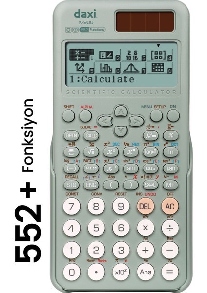X-900 Bilimsel Hesap Makinesi 552 Fonksiyon Doğal Ekran Çift Güç Kaynaklı Türkiye Üretimi