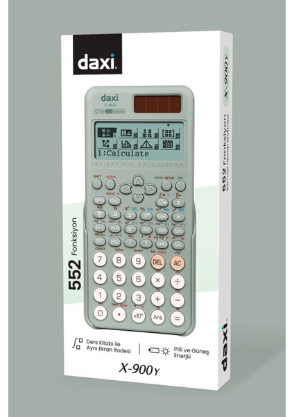 X-900 Bilimsel Hesap Makinesi 552 Fonksiyon Doğal Ekran Çift Güç Kaynaklı Türkiye Üretimi