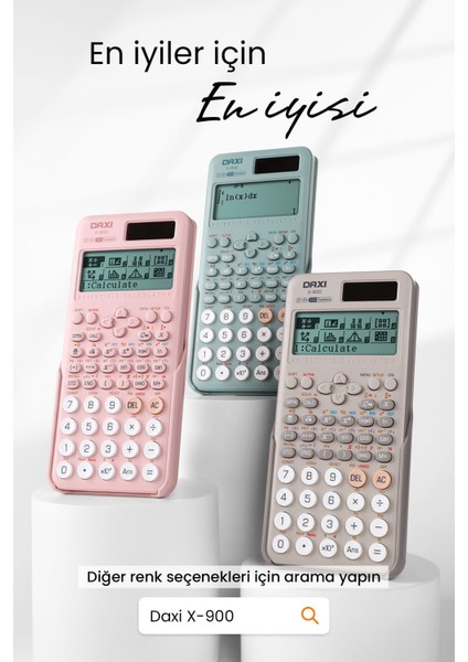 X-900 Bilimsel Hesap Makinesi 552 Fonksiyon Doğal Ekran Çift Güç Kaynaklı Türkiye Üretimi