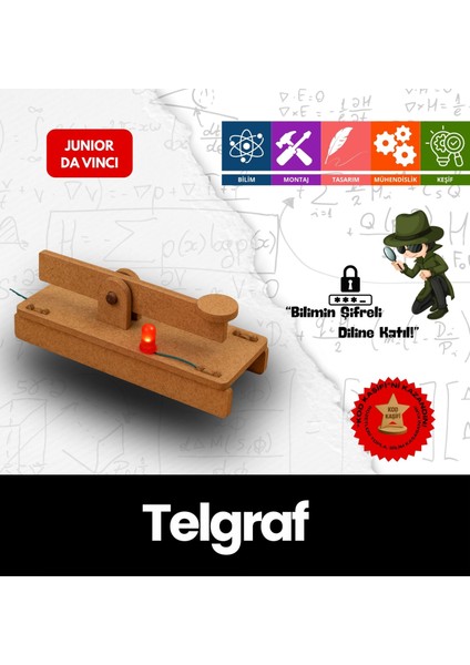 Telgraf – Çocuklar Için Eğitici Ahşap Stem Oyuncak,deney Seti ve Bilim Kiti | Junior Da Vinci