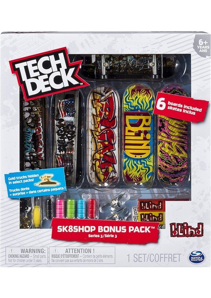Deck SK8SHOP Bonus Paketi, Otantik Kaykay ve Aksesuar Içeren Parmak Kaykay Seti, 25. Yıl Dönümü Setleri, Rastgele Seçim, Farklı Ürünlerden Derleme