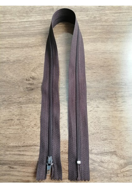 Plastik Dişli Fermuar 50CM-KAHVERENGİ 1 Adet modelleri