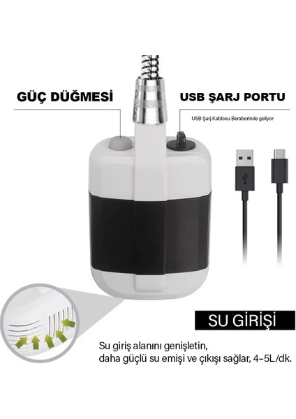 Şarjlı Portatif Taşınabilir Duş