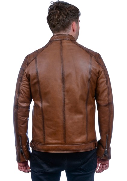 Albert Hakiki Deri Erkek Taba Ceket-Mont indirimleri